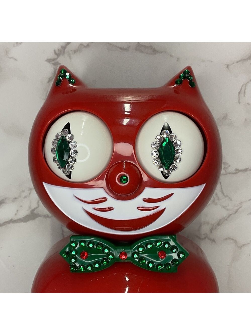 Rare Jeweled Christmas Gift Kit Cat Klock Clock